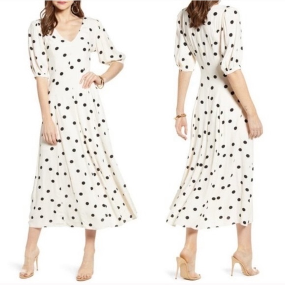 something navy polka dot dress